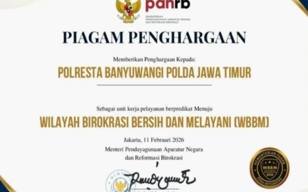 Zona Integritas Menuju WBBM 2025, Polresta Banyuwangi Terima Penghargaan