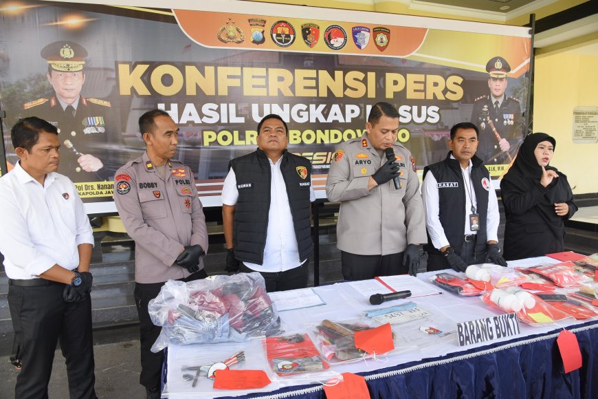 Polres Bondowoso Berhasil Bongkar Kasus Curanmor, 11 Motor Diselamatkan